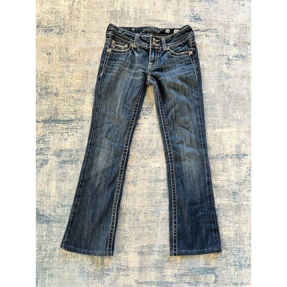 Miss Me Lace Rhinestone Embellished Boot Cut Jeans 28" - Picture 1 of 7